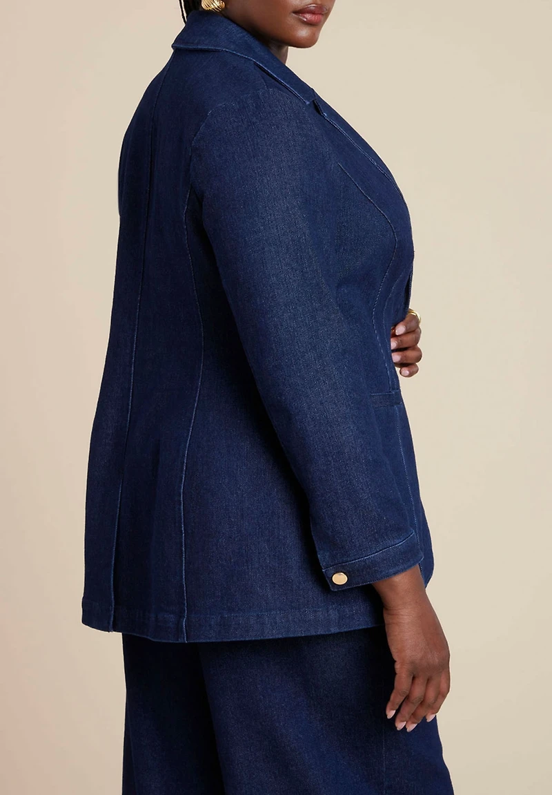Eloquii Women's Plus Denim Blazer