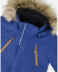 Deux par Boy Two-Piece Play Snowsuit Navy and Brown