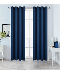 Kate Aurora 100% Hotel Blackout Thermal Insulated Grommet Curtains (2 Pack