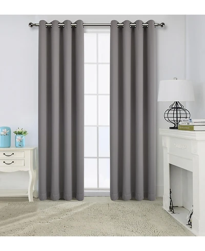 Kate Aurora 100% Hotel Blackout Thermal Insulated Grommet Curtains (2 Pack