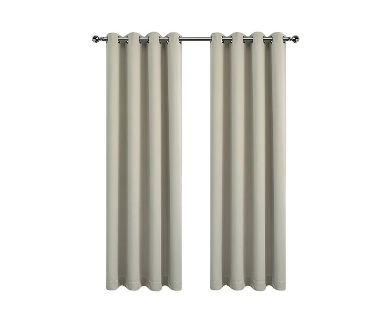 Kate Aurora 100% Hotel Blackout Thermal Insulated Grommet Curtains (2 Pack