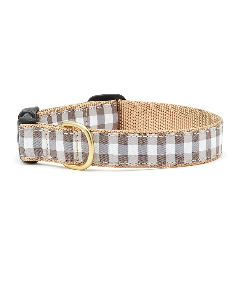 Up Country Gray Buffalo Check Dog Collar