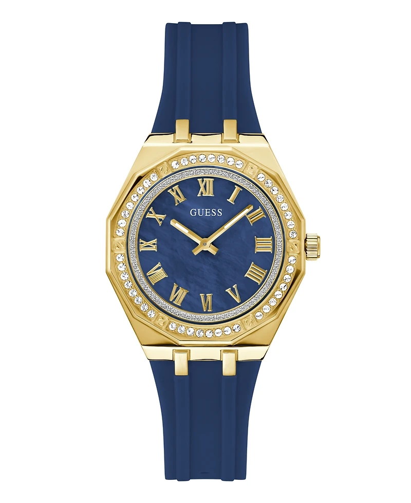 Guess Women's Blue Rose Gold Tone Analog Watch, 36mm