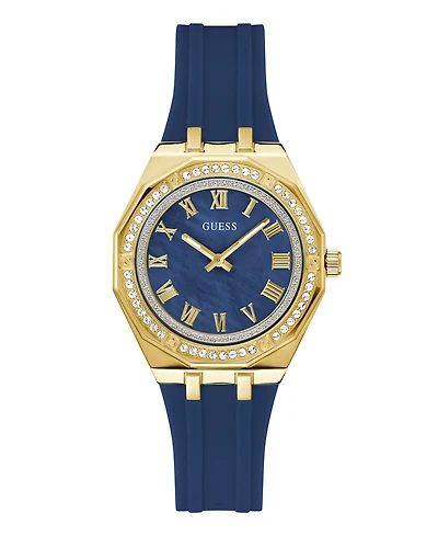 Guess Women's Blue Rose Gold Tone Analog Watch, 36mm