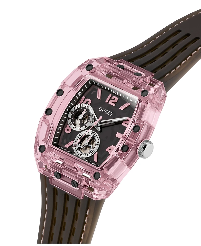 Guess Men's Black Pink Multi-function Watch, 42mm
