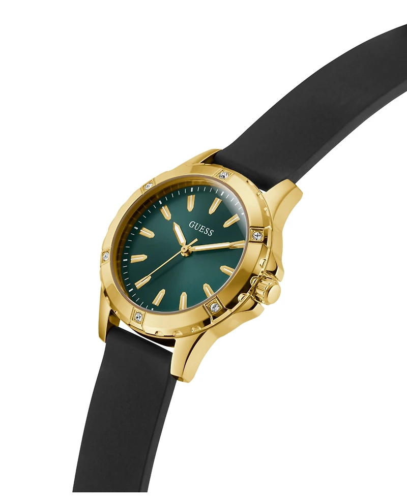 Guess Women's Black Gold Tone Analog Watch, 35mm