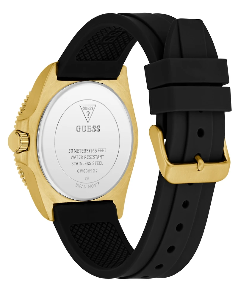 Guess Men's Black Gold Tone Analog Watch, 41mm