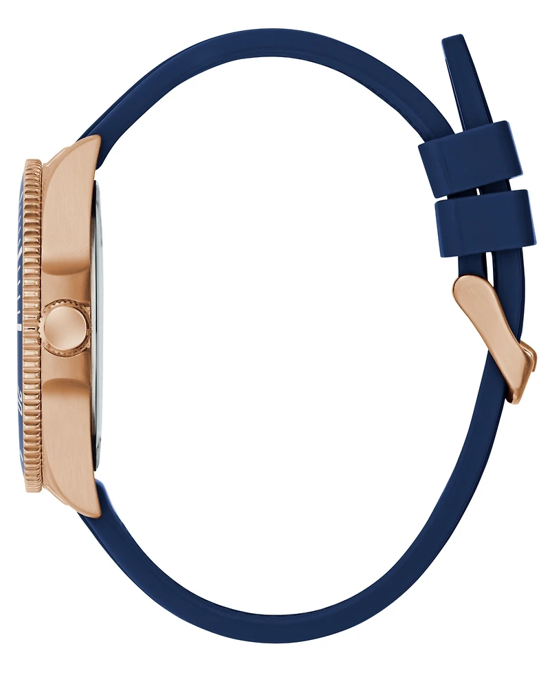 Guess Men's Blue Rose Gold Tone Analog Watch, 41mm