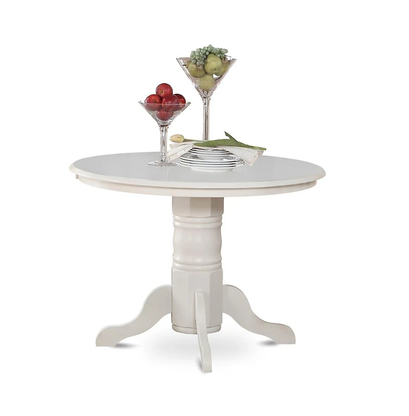 East West Furniture Dining Room Set Linen White