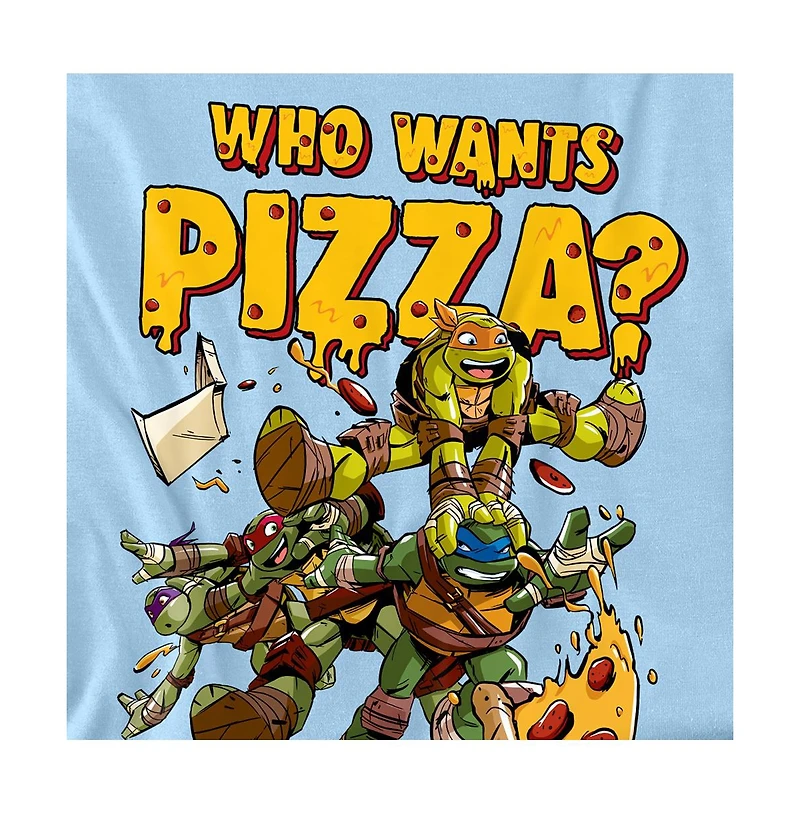 Logovision Men's Teenage Mutant Ninja Turtles Who Wants Pizza T-Shirt