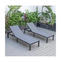 LeisureMod Marlin Patio Chaise Lounge Chair With Aluminum Frame