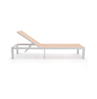 LeisureMod Marlin Patio Chaise Lounge Chair With Aluminum Frame