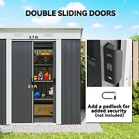 Outsunny 5.7' x 3.6' Metal Storage Shed, 2 Air Vents,