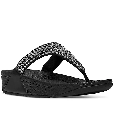 FitFlop Women's Lulu Maxi-Crystal Toe-Post Wedge Sandals