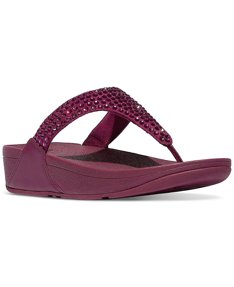 FitFlop Women's Lulu Maxi-Crystal Toe-Post Wedge Sandals