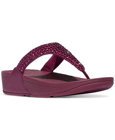 FitFlop Women's Lulu Maxi-Crystal Toe-Post Wedge Sandals