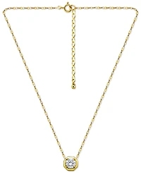 Giani Bernini Cubic Zirconia Solitaire Octagon Pendant Necklace in Sterling Silver, 16" + 2" extender, Macy's Exclusive (Also Available in 18k Gold Pl
