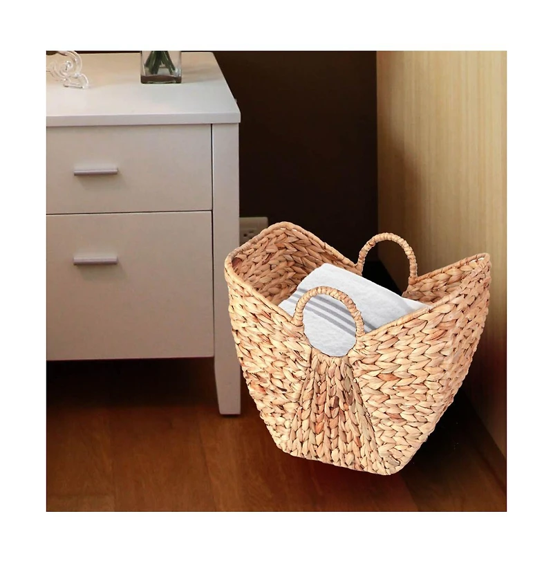 Vintiquewise Large Wicker Laundry Basket with Round Handles
