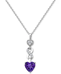 Lab-created Ruby 1-1/3 ct. t.w. White Sapphire 1/6 Heart Infinity Pendant Sterling Silver