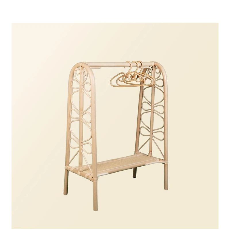 Momiji - Handcrafted Rattan Belle Montessori Kids Clothes Rack - Wicker