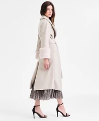 Anne Klein Womens Tie Front Coat Long Sleeve Blouse Pleated Skirt