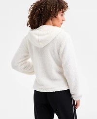 Id Ideology Women's Relaxed Hooded Sherpa Long-Sleeve Jacket, Macy's Exclusive