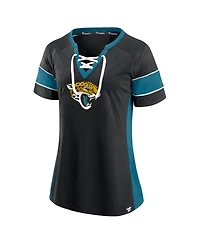 Fanatics Women's Black Jacksonville Jaguars Athena Lace-Up Top