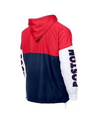 New Era Men's Navy/Red Boston Red Sox Color Block Full-Zip Hoodie Windbreaker