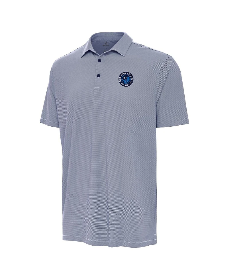 Antigua Men's Navy Tgl New York Golf Club Twine Performance Polo Shirt