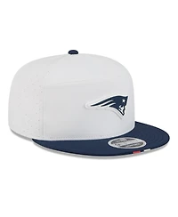 New Era Men's White/Navy New England Patriots 2025 Nfl Training Camp Split Panel 9FIFTY Snapback Hat