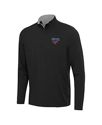 Antigua Men's Black/Gray Smu Mustangs Content Quarter-Zip Pullover Sweatshirt