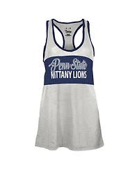 Pressbox Women's White/Navy Penn State Nittany Lions Tracy Racerback Burnout Tank Top