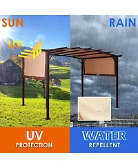 Gymax 12' x 9' Pergola Kit Metal Frame Gazebo Canopy Cover Patio Shelter