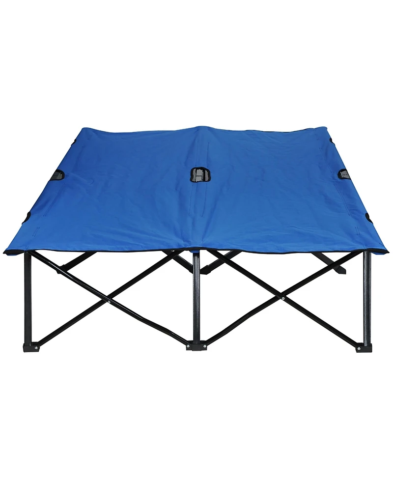 Outsunny 2 Person Folding Camping, Portable Sleeping Cot w/ Carry Bag
