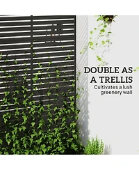 Outsunny Metal Outdoor Privacy Screen with Sd Divider,