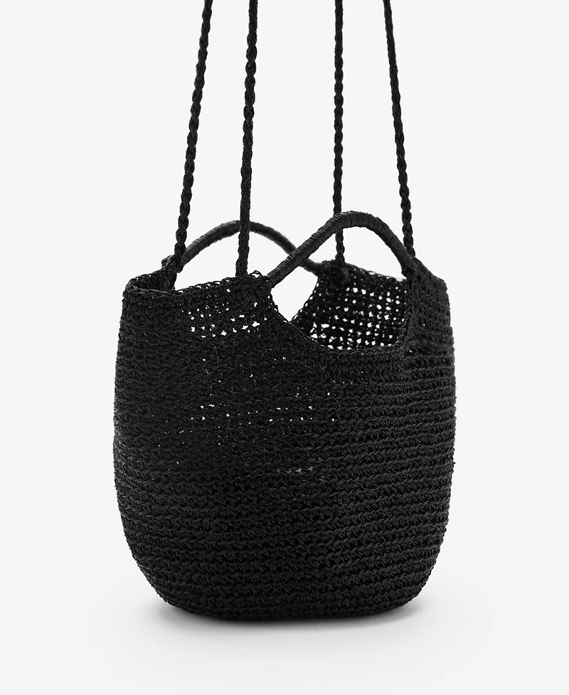 Mango Women's Mini Woven Crossbody Bag