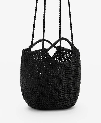 Mango Women's Mini Woven Crossbody Bag