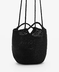 Mango Women's Mini Woven Crossbody Bag