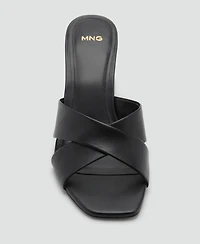 Mango Women's Leather Block-Heel Sandals