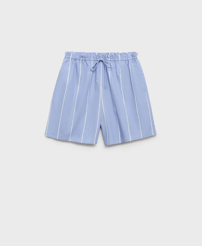 Mango Women's Striped Cotton Shorts