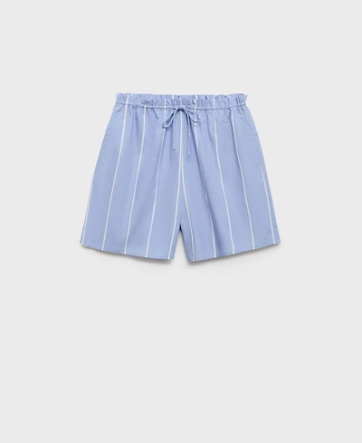 Mango Women's Striped Cotton Shorts