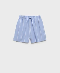 Mango Women's Striped Cotton Shorts