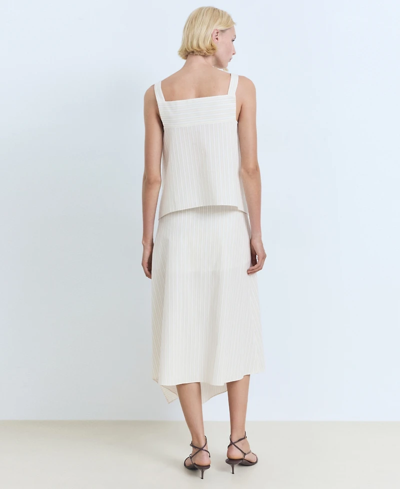 Mango Women's Striped Asymmetric Skirt