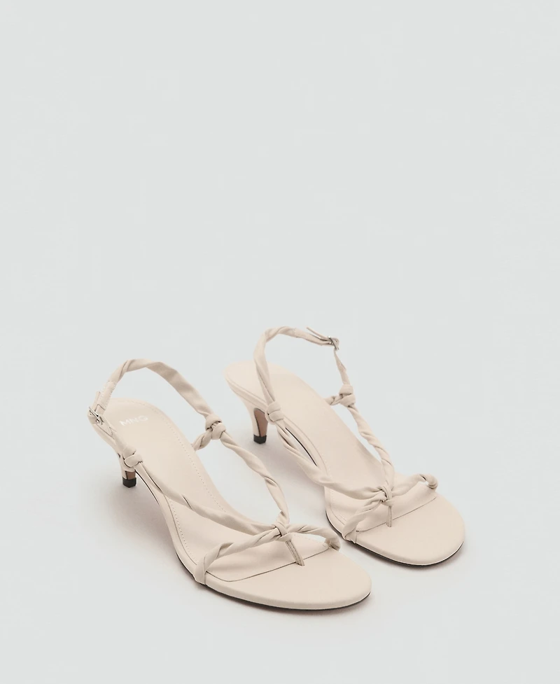 Mango Women's Ruched Strips Sandals