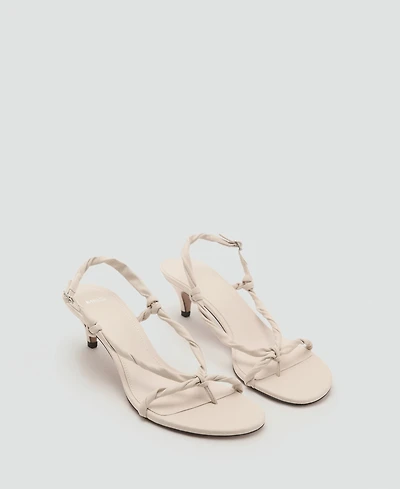 Mango Women's Ruched Strips Sandals