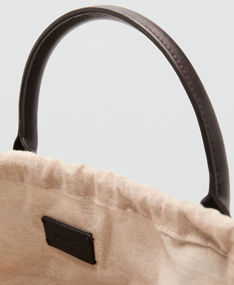 Mango Women's Large Double Handle Natural Fiber Bag