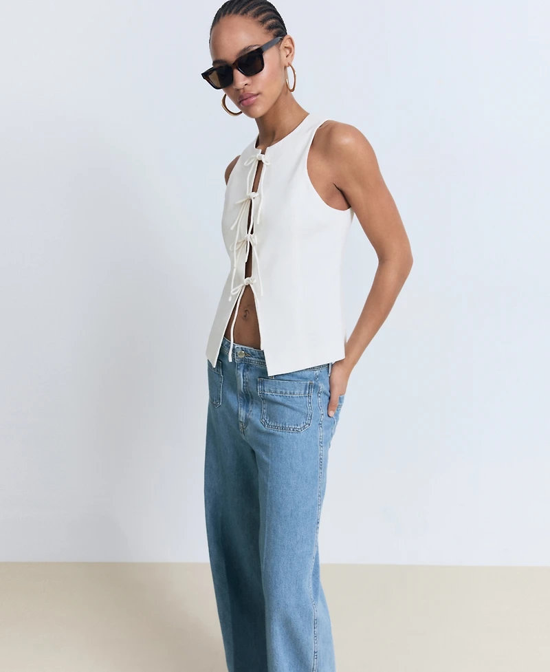 Mango Women's High-Rise Wide Leg Jeans