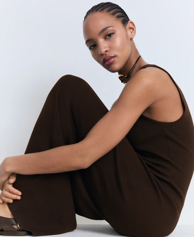 Mango Women's Bow Neckline Knitted Dress