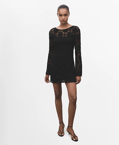 Mango Women's Crochet Short Dress