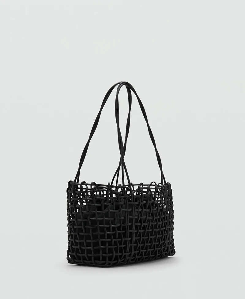 Mango Women's Braided Shoulder Bag